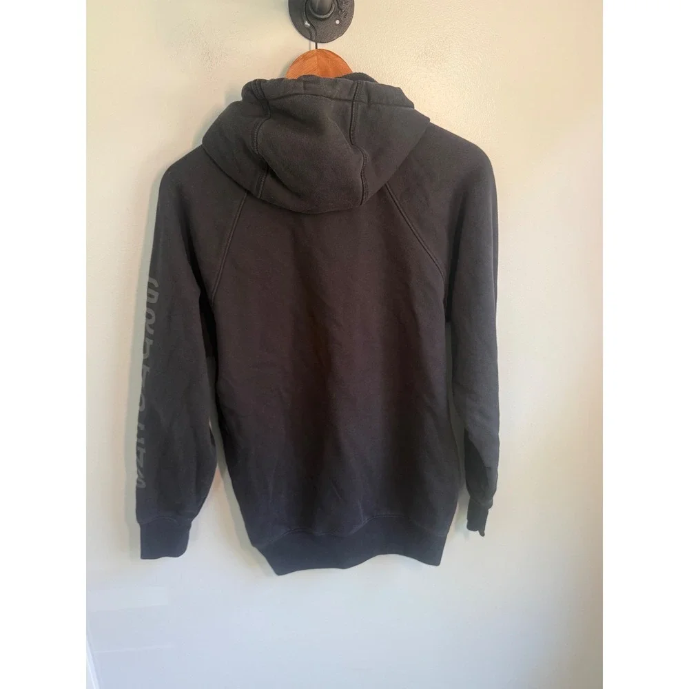 Grundens Mens Black Raglan Sleeve Pullover Hoodie Sweatshirt Size Small RN119496